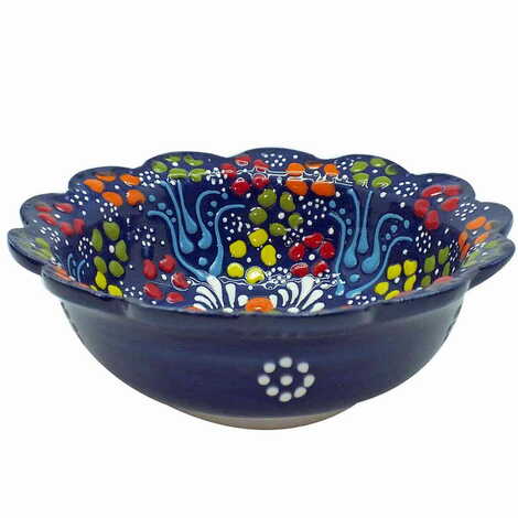 Turkish Ceramic Relief Daisy Bowl 13 cm