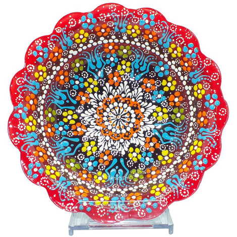 Turkish Ceramic Relief Daisy Bowl 20 cm