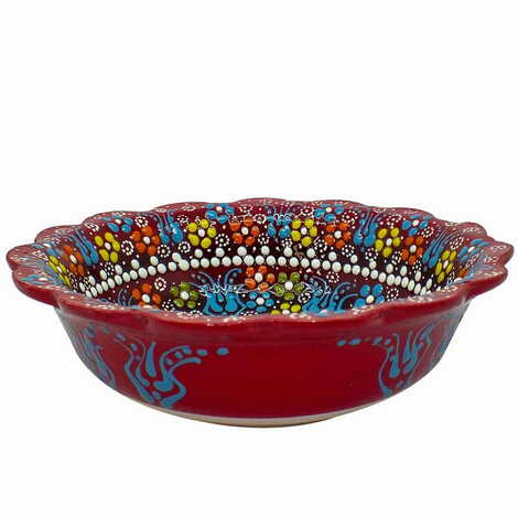 Turkish Ceramic Relief Daisy Bowl 20 cm