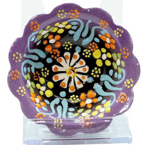 Turkish Ceramic Relief Daisy Bowl 8 cm