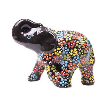 Myros - Turkish Ceramic Relief Elephant Figurine Big Size
