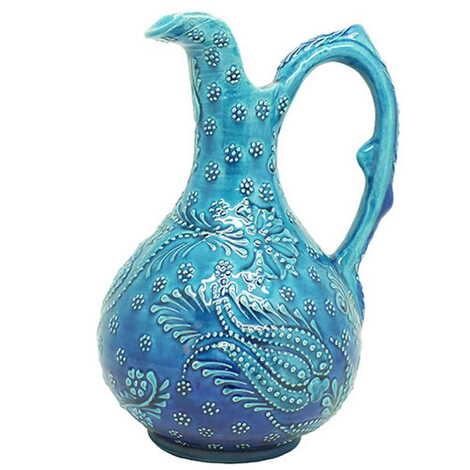 Turkish Ceramic Relief Snapdragon Vase 25cm - 1