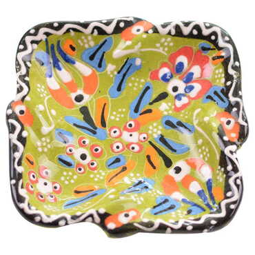 Myros - Turkish Ceramic Relief Square Ashtray