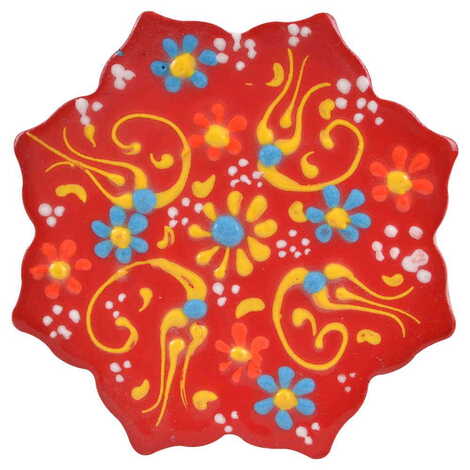 Turkish Ceramic Relief Stary Coaster 110 mm