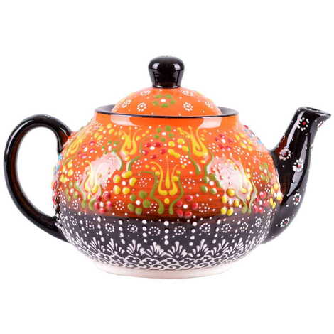 Turkish Ceramic Relief Tea Pot Medium Size