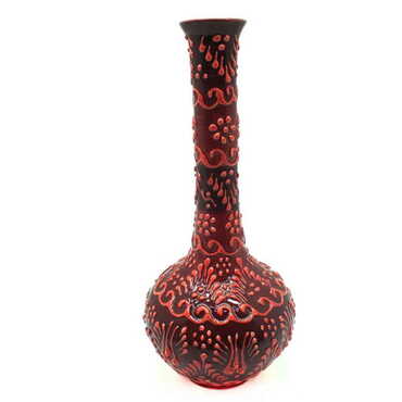 Myros - Turkish Ceramic Relief Tear Vase 20 Cm