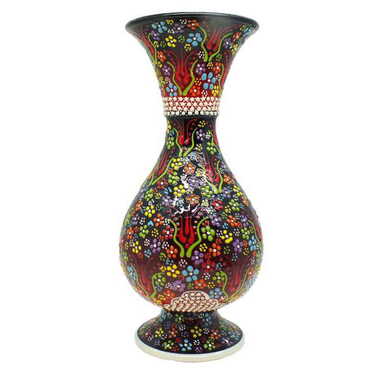 Myros - Turkish Ceramic Relief Vase 20 Cm