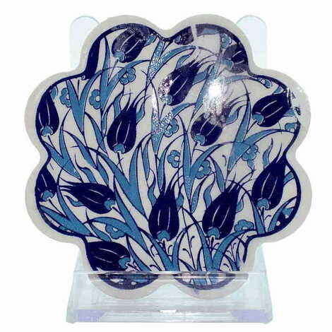 Turkish Ceramic Serigraphy Daisy Coaster 103 mm