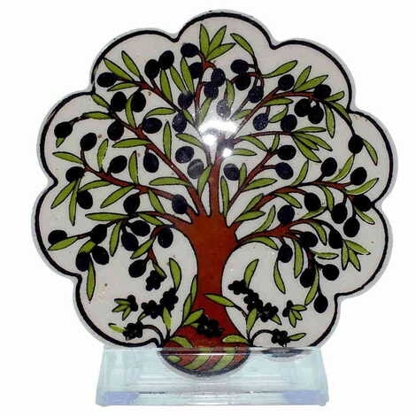 Turkish Ceramic Serigraphy Daisy Coaster 103 mm