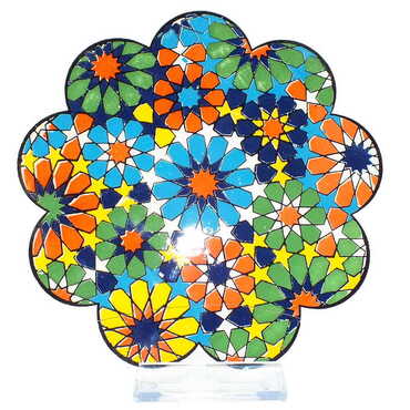 Turkish Ceramic Serigraphy Daisy Trivet 182 mm - Thumbnail