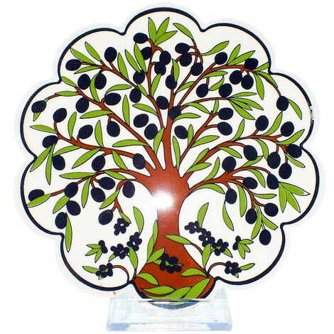 Turkish Ceramic Serigraphy Daisy Trivet 182 mm