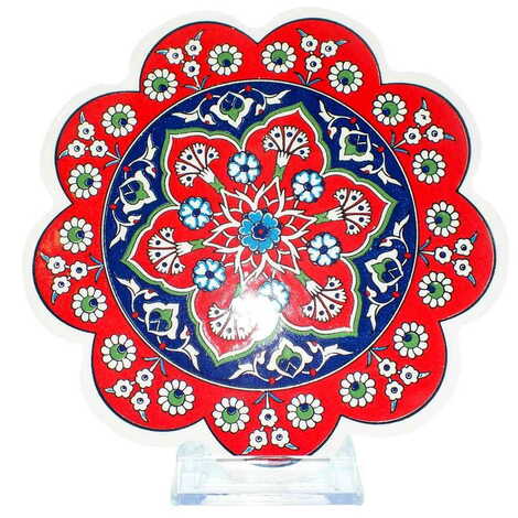 Turkish Ceramic Serigraphy Daisy Trivet 182 mm