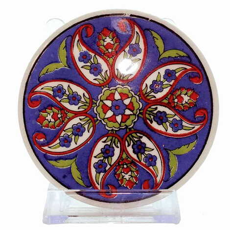 Turkish Ceramic Serigraphy Round Coaster 95 mm