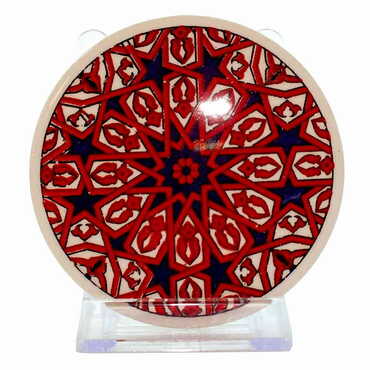 Turkish Ceramic Serigraphy Round Coaster 95 mm - Thumbnail