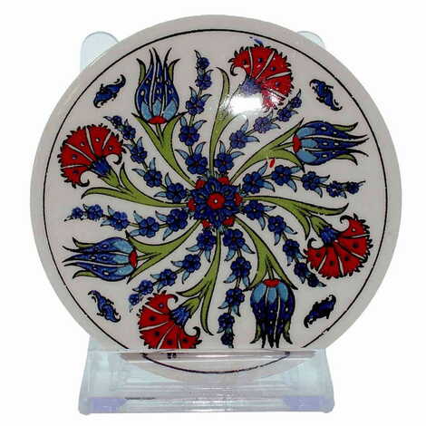 Turkish Ceramic Serigraphy Round Coaster 95 mm