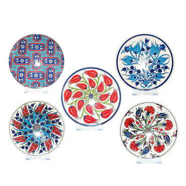 Myros - Turkish Ceramic Serigraphy Round Trivet 167 mm