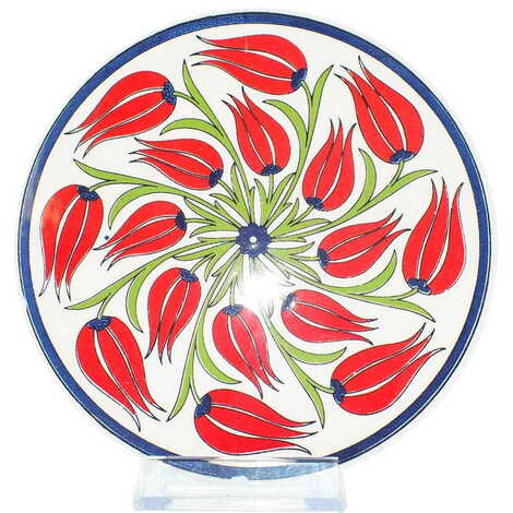 Turkish Ceramic Serigraphy Round Trivet 167 mm