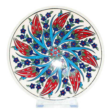 Turkish Ceramic Serigraphy Round Trivet 167 mm