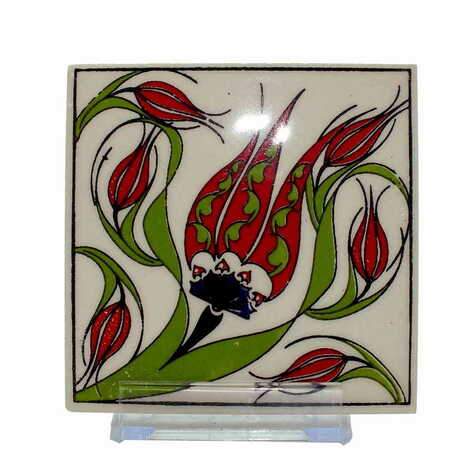 Turkish Ceramic Serigraphy Square Coaster 100 mm