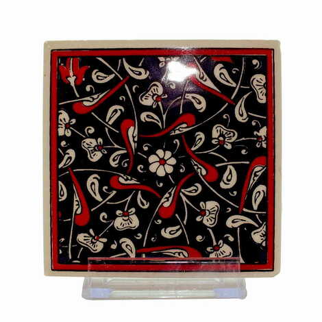 Turkish Ceramic Serigraphy Square Coaster 100 mm