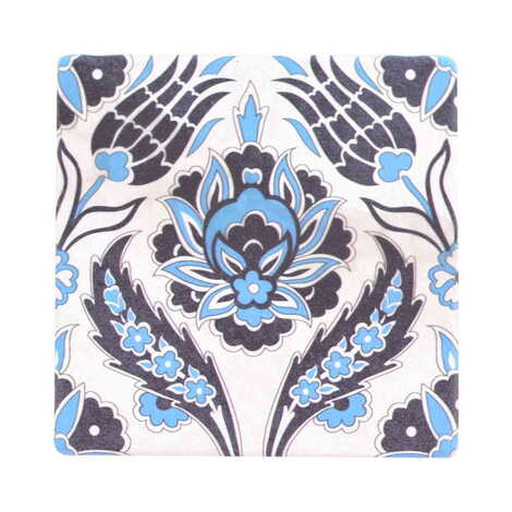 Turkish Ceramic Serigraphy Square Coaster 100 mm