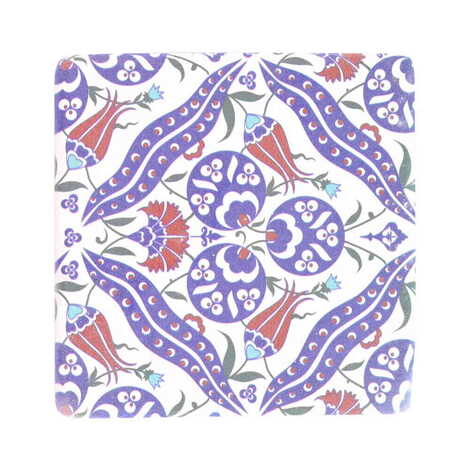 Turkish Ceramic Serigraphy Square Coaster 100 mm