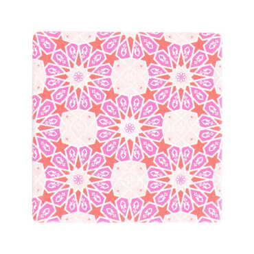 Turkish Ceramic Serigraphy Square Coaster 100 mm - Thumbnail