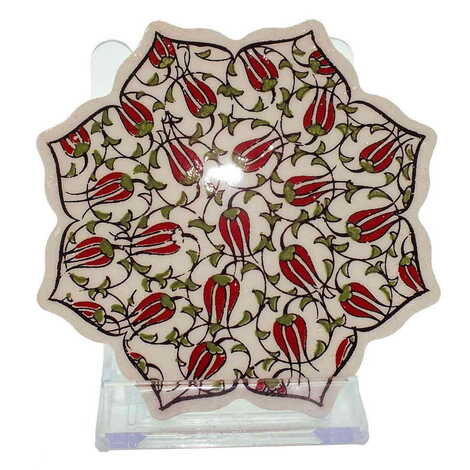 Turkish Ceramic Serigraphy Stary Coaster 103 mm