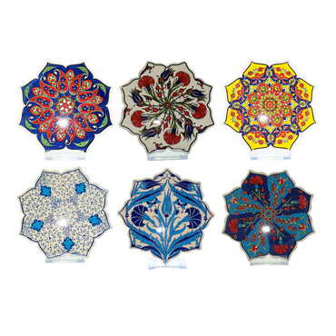 Myros - Turkish Ceramic Serigraphy Stary Trivet 103 mm