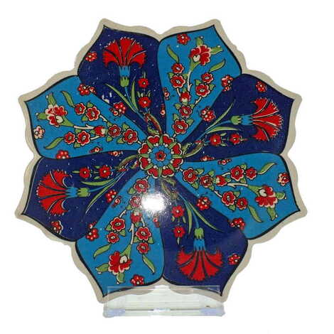 Turkish Ceramic Serigraphy Stary Trivet 103 mm