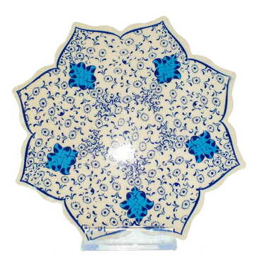 Turkish Ceramic Serigraphy Stary Trivet 103 mm - Thumbnail