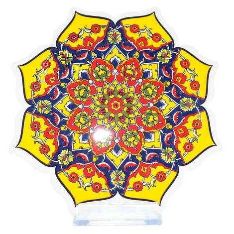 Turkish Ceramic Serigraphy Stary Trivet 103 mm