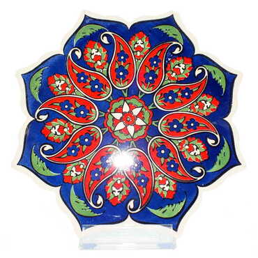 Turkish Ceramic Serigraphy Stary Trivet 103 mm - Thumbnail