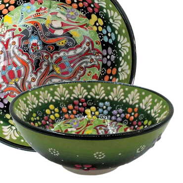 Myros - Turkish Ceramic Special Relief Bowl 13 Cm