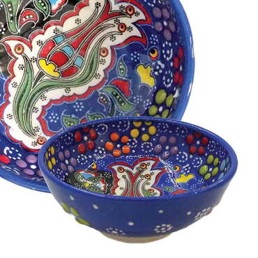 Turkish Ceramic Special Relief Bowl 8 Cm - Thumbnail