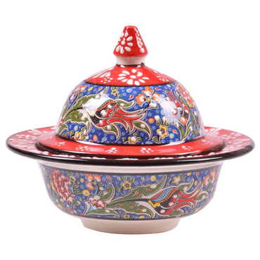 Turkish Ceramic Special Relief Candy Dish 13 Cm - Thumbnail