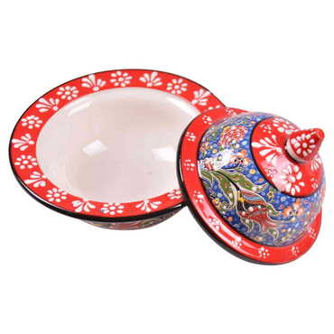 Turkish Ceramic Special Relief Candy Dish 13 Cm - Thumbnail