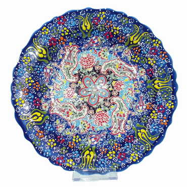 Turkish Ceramic Special Relief Plate 25 Cm - Thumbnail