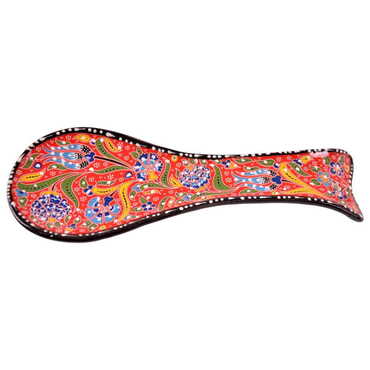 Turkish Ceramic Special Relief Spoon Rest - Thumbnail