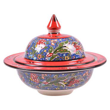 Myros - Turkish Ceramic Special Relief Sugar Dish 15 Cm