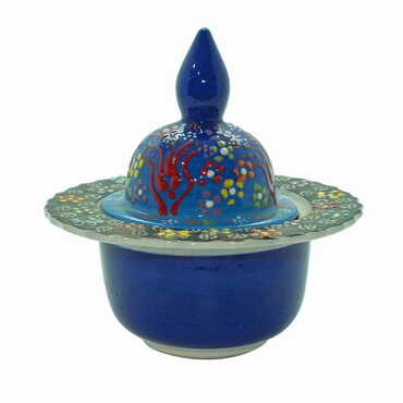 Turkish Ceramic Traditional Relief Candy Dish - Thumbnail