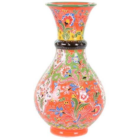 Turkish Ceramic Traditional Relief Vase 30 Cm