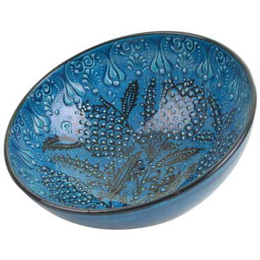 Myros - Turkish Ceramic Turquoise Bowl 25 Cm