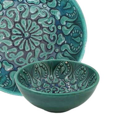 Myros - Turkish Ceramic Turquoise Bowl 8 Cm