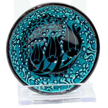 Turkish Ceramic Turquoise Bowl 8 Cm - Thumbnail