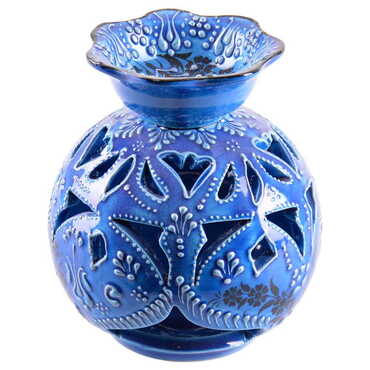 Myros - Turkish Ceramic Turquoise Candle Censer Big Size