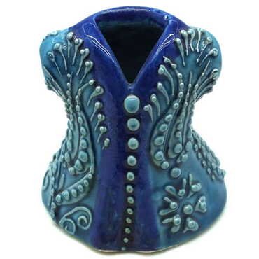 Turkish Ceramic Turquoise Kaftan Figurine 10 Cm - Myros