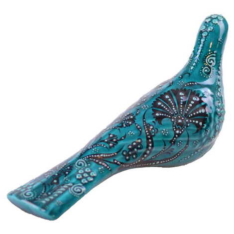 Turkish Ceramic Turquoise Pigeon Figurine - 2
