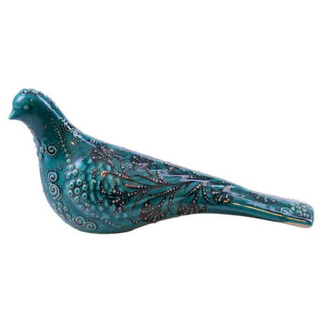 Turkish Ceramic Turquoise Pigeon Figurine - 3