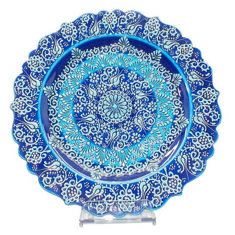 Turkish Ceramic Turquoise Plate 30 Cm